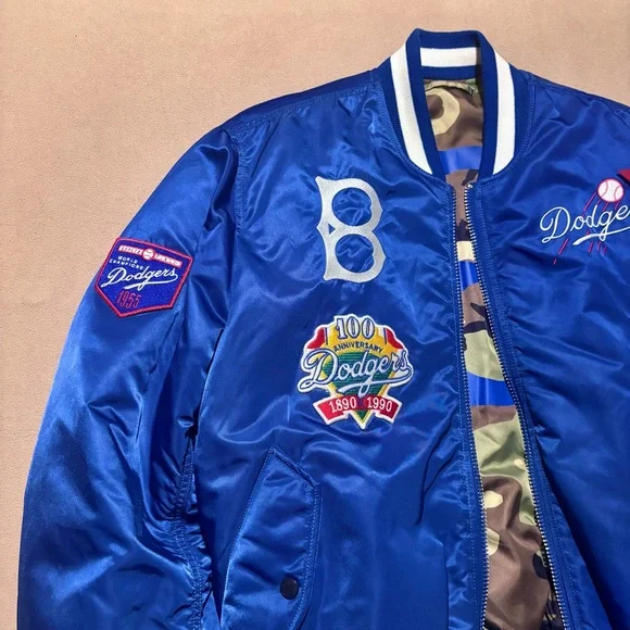 NWT Alpha Industries x New Era Brooklyn Dodgers bomber jacket - Picture 5 of 13